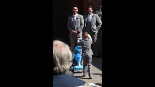 Groom's Reaction is PRICELESS when he see's his kids and Bride Walk down the Aisle!