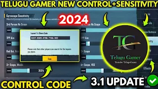 UPDATE 3.1 TELUGU GAMER NEW BEST SENSITIVITY + CODE AND BASIC SETTING CONTROL PUBG MOBILE