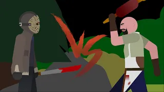 Jason Voorhees vs Mr. Meat (Friday the 13th vs Mr. Meat)| Sticknodes Animation!