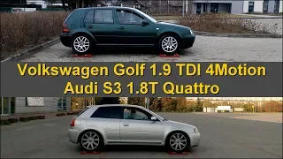 4Motion vs Quattro - Volkswagen Golf vs Audi A3 / S3 - 4x4 test on rollers