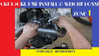 CRF450RL FMF Install and weight reduction!