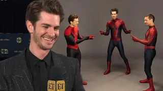 Andrew Garfield REVEALS Backstory to 'Spider-man' Trio's Meme Pic (Exclusive)