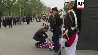 Macron lays wreath in Paris on V-E Day anniversary