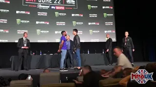 James Gallagher fights with crowd at Bellator London press conference
