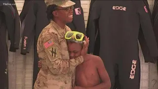 Tears, hugs, kisses: Local military mom gives son homecoming surprise