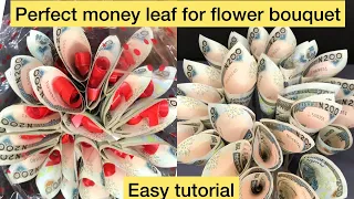 How to fold perfect money leaf for FLOWER BOUQUET #giftideas #money #viral #subscribers