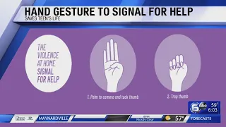 Teen rescued after using viral hand gesture