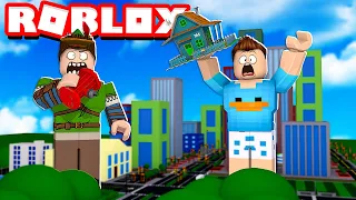 FICAMOS GIGANTE COMENDO A CIDADE DO ROBLOX!! (Eat And Destroy)