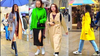 MILAN Autumn RAINY Street Fashion Outfit ideas -  What are People wearing?