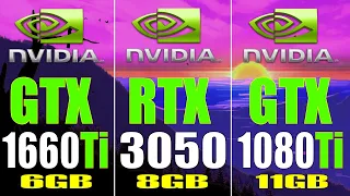 GTX 1660Ti vs RTX 3050 vs GTX 1080Ti || 8 PC GAMES BENCHMARK TEST ||