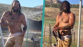 Shirtless Jason Momoa Flaunts His Bod In Steamy Pics