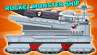 Monster tank: ROCKET MONSTER SHIP vs MEGA TANK  - Cartoons about tank/Nina tank cartoon