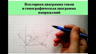 Векторная диаграмма токов и топографическая диаграмма напряжений