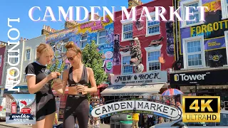 London Camden Market Walking Tour - 4k HDR - Funky Shops, Tasty Food, Amazing Vibe