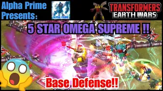 TITAN 5 Star Omega Supreme in action! Base defense. Transformers: Earth Wars