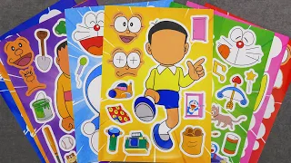 [ToyASMR] Decorate with Sticker Book Doraemon and Friends | Review Toys