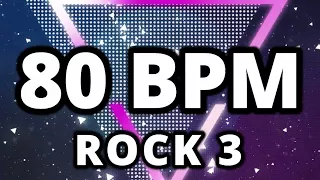 80 BPM - Rock 3 - 4/4 Drum Track - Metronome - Drum Beat