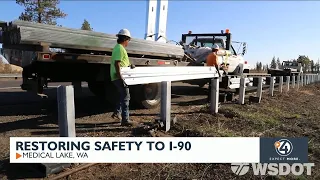 WSDOT replacing thousands of feet of burned guardrail following Gray fire