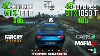 GTX 1060 3Gb vs GTX 1050 Ti 4Gb Test in 6 Games (i5 6600k)