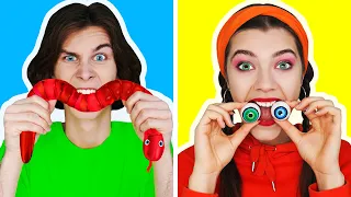 GUMMY FOOD vs REAL FOOD CHALLENGE | Eating Funky & Gross Impossible Foods by CRAFTooNS Challenge