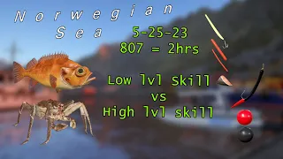 Russian Fishing 4 Norwegian Sea, Low level skill VS High lvl skill