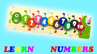 Цифры и цвета | Учимся считать от 1 до 10 | Гусеница для малышей