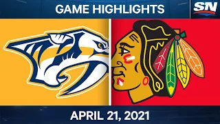 NHL Game Highlights | Predators vs. Blackhawks - Apr. 21, 2021