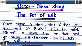 Akbar Birbal Story: The pot of wit | English moral story writing |story telling |english story tales