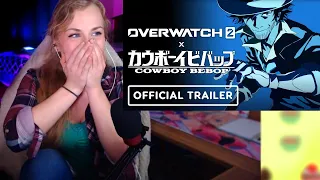 "Overwatch 2 x Cowboy Bebop" Collab Trailer!! Cake's Blind Reaction🤩