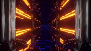 Futuristic Tunnel Sci-Fi Loop Looping Alien Corridor Hallway 3D Wallpaper Background | 4k Screensavr