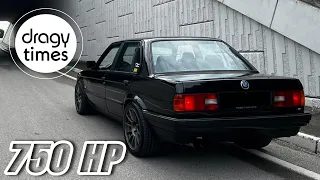 750 HP BMW E30 318is Turbo | Acceleration 100-200 km/h by Dragy Motorsports