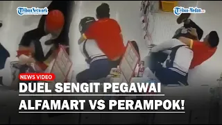 Duel Sengit Pegawai Alfamart vs Perampok, Piting Kepala Maling, Gagalkan Aksi Pencurian!