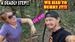 WATCH THAT STEP! mountain life, couple builds, tiny house, homesteading, off-grid, rv life, snake