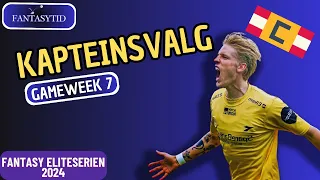 Kapteinsvalg til Runde 7 || Fantasy Eliteserien 2024 tips