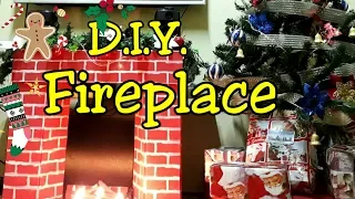 DIY Fireplace for Holiday Season | Custom Faux Fireplace made from recycled cardboard
