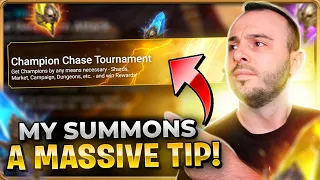 🔥INSANE!! The 2X Sacreds Got Me This Champion + Champ Chase Tournament Tip!! Raid Shadow Legends