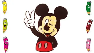 Mickey Mouse painting/ آموزش نقاشی کودک / میکی موس