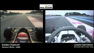 Paul Ricard Lap Onboard (Eddie Cheever - Lewis Hamilton) New & Old Lap Comparison