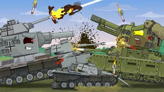 Soviet strongman: Fedor vs Fanatical monster. Cartoons about tanks