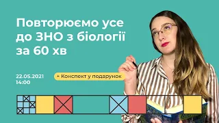 Повторюємо усе до ЗНО з біології за 60 хв | Біологія ЗНО | Екзам