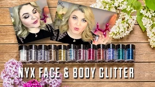 СВОТЧ-ВИДЕО✨: Глиттер NYX FACE & BODY GLITTER / Все 12 оттенков / Диана Суворова