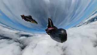 flying thru clouds Wingsuiting !!!!skydive