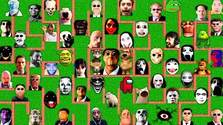 SURVIVAL MEGA MAZE with 100 OBUNGA NEXTBOTS in MINECRAFT animation gameplay - coffin meme