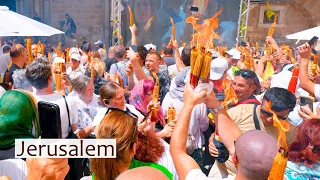 The Miracle of The Holy Fire! This was today at The Church of the Holy Sepulchre.