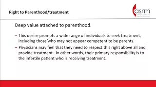 Ethics Webinar: Childrearing Ability and Fertility Services: Ethical Policy Considerations