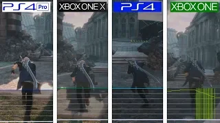 Devil May Cry 5 | Xbox One X vs PS4 Pro vs PS4 vs ONE | Framerate Test Demo