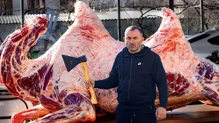 GRILLED CAMEL. CAMEL MEAT on CHARCOAL. ENG SUB