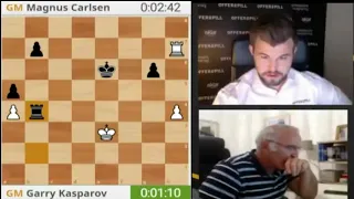 The World Champion GM Magnus Carlsen playing against GM Gary Kasparov