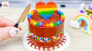 Miniature Rainbow Chocolate Cake🌈Miniature Rainbow Chocolate Cake Decorating | 1000+ Miniature Ideas