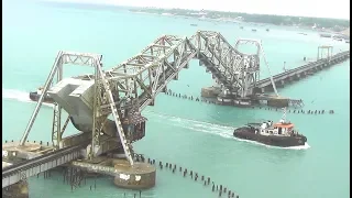 Pamban Rail Bridge Rameshwaram Opens up for Ship Crossing